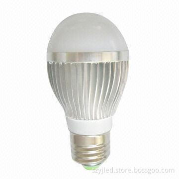 3W High Power E27 LED Bulb with 100 to 240V AC Input Voltage and 240lm Luminous Flux